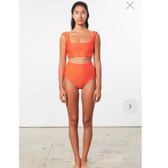 Mara Hoffman Lydia Bikini Bottom – XS – NWT - Bright orange, high-waist - Picture 1 of 10